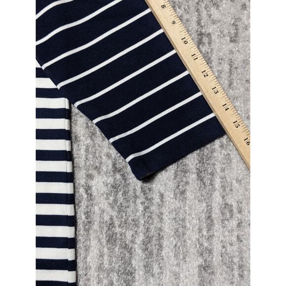J. Crew Colorblock Mini Shift Dress Women L Navy Striped Nautical Thick Fabric - Picture 10 of 14